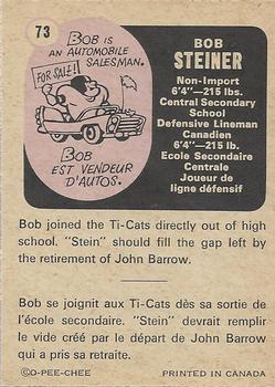 1971 O-Pee-Chee CFL #73 Bob Steiner Back