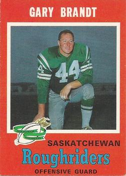 1971 O-Pee-Chee CFL #94 Gary Brandt Front
