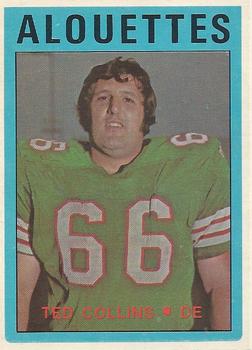 1972 O-Pee-Chee CFL #16 Ted Collins Front