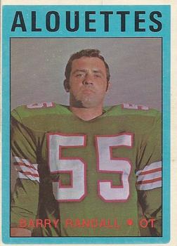 1972 O-Pee-Chee CFL #23 Barry Randall Front
