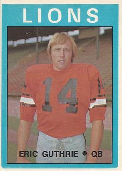 1972 O-Pee-Chee CFL #47 Eric Guthrie Front