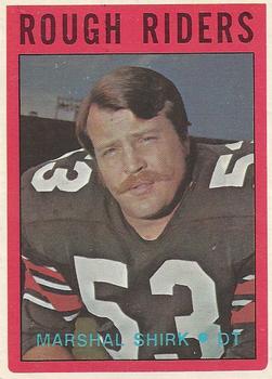 1972 O-Pee-Chee CFL #72 Marshall Shirk Front