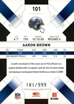 2009 Donruss Threads #101 Aaron Brown Back