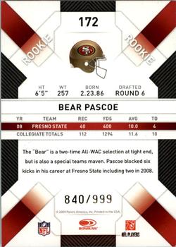 2009 Donruss Threads #172 Bear Pascoe Back