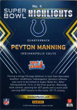 2014 Panini Macy's Super Bowl XLVIII Highlight Giveaway #4 Peyton Manning Back