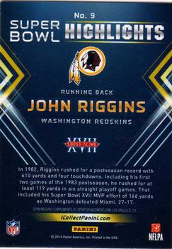 2014 Panini Macy's Super Bowl XLVIII Highlight Giveaway #9 John Riggins Back