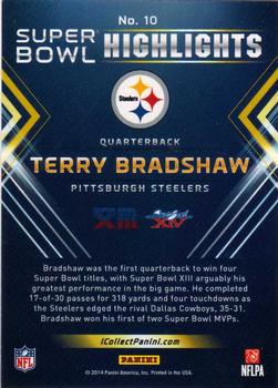 2014 Panini Macy's Super Bowl XLVIII Highlight Giveaway #10 Terry Bradshaw Back