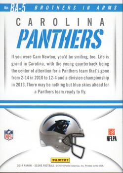 2014 Score - Brothers in Arms Blue #BA-5 Carolina Panthers Back