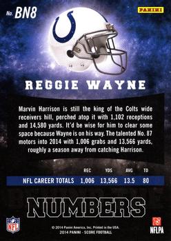 2014 Score - Behind the Numbers Gold #BN8 Reggie Wayne Back