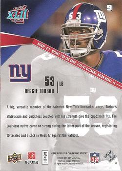 2008 Upper Deck Super Bowl XLII Box Set #9 Reggie Torbor Back