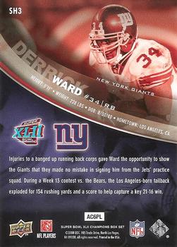 2008 Upper Deck Super Bowl XLII Box Set - Regular Season Highlights #SH3 Derrick Ward Back