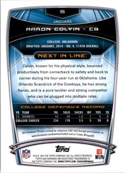 2014 Bowman - Rookies #96 Aaron Colvin Back