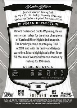 2009 Bowman Sterling #108 Devin Moore Back