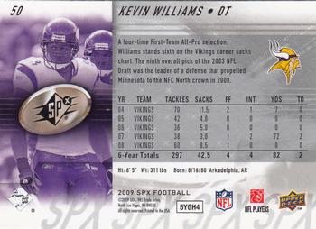 2009 SPx #50 Kevin Williams Back
