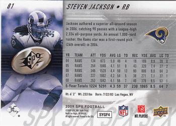 2009 SPx #81 Steven Jackson Back