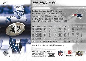 2009 SPx #85 Tom Brady Back