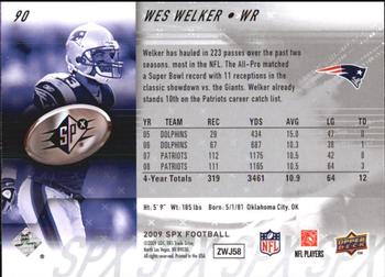 2009 SPx #90 Wes Welker Back