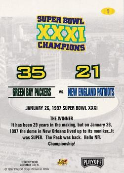 1997 Playoff Green Bay Packers Super Sunday #1 Super Bowl XXXI Champions Back