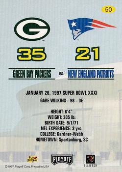1997 Playoff Green Bay Packers Super Sunday #50 Gabe Wilkins Back