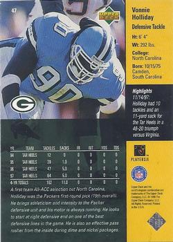 1998 Upper Deck ShopKo Green Bay Packers II #47 Vonnie Holliday Back