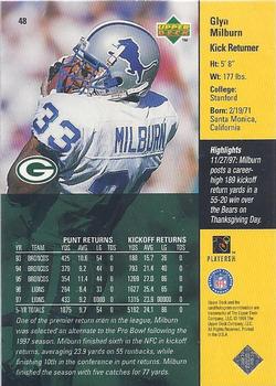1998 Upper Deck ShopKo Green Bay Packers II #48 Glyn Milburn Back
