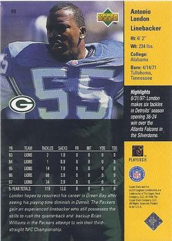 1998 Upper Deck ShopKo Green Bay Packers II #49 Antonio London Back