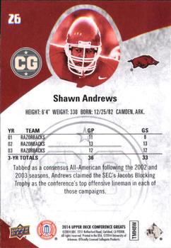 2014 Upper Deck Conference Greats #26 Shawn Andrews Back