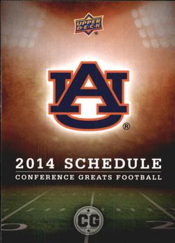 2014 Upper Deck Conference Greats #45 Auburn Team Schedule Front