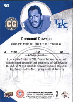 2014 Upper Deck Conference Greats #50 Dermontti Dawson Back