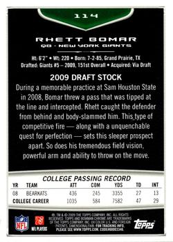 2009 Bowman Chrome #114 Rhett Bomar Back