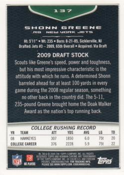 2009 Bowman Chrome #137 Shonn Greene Back