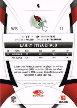 2009 Donruss Certified #4 Larry Fitzgerald Back