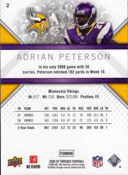 2009 SP Threads #2 Adrian Peterson Back