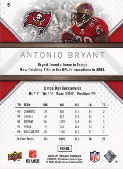 2009 SP Threads #5 Antonio Bryant Back