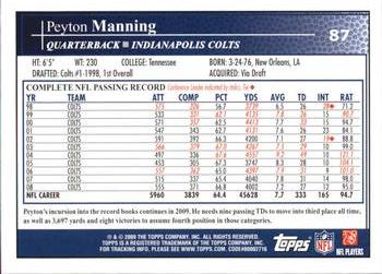 2009 Topps Kickoff #87 Peyton Manning Back