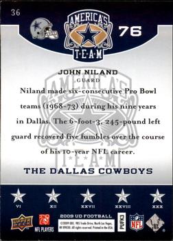 2009 Upper Deck America's Team #36 John Niland Back