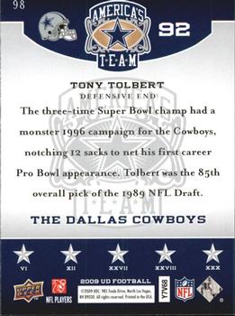 2009 Upper Deck America's Team #98 Tony Tolbert Back