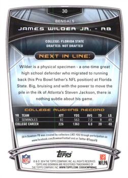 2014 Bowman - Rookies Black #30 James Wilder Jr. Back