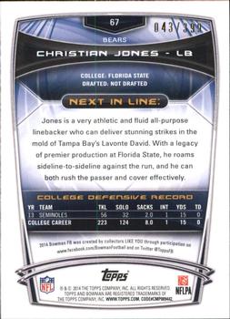 2014 Bowman - Rookies Gold #67 Christian Jones Back