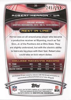 2014 Bowman - Rookies Orange #35 Robert Herron Back