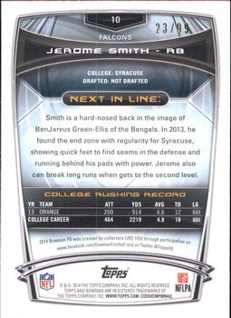 2014 Bowman - Rookies Green #10 Jerome Smith Back