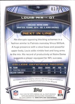 2014 Bowman - Rookies Green #79 Louis Nix Back