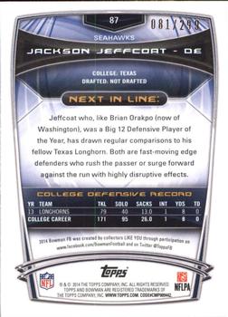 2014 Bowman - Rookies Rainbow Orange #87 Jackson Jeffcoat Back