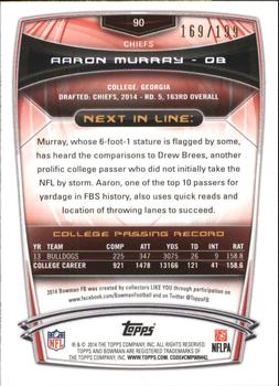2014 Bowman - Rookies Rainbow Red #90 Aaron Murray Back