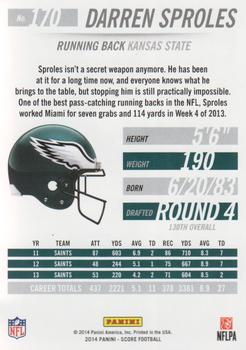 2014 Panini Hot Rookies - Red Zone #170 Darren Sproles Back