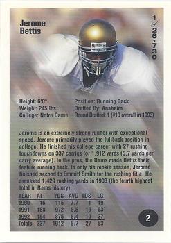 1994 Superior Rookies #2 Jerome Bettis Back
