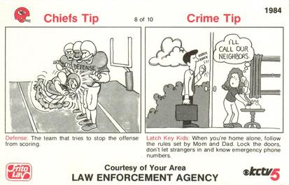 1984 Kansas City Chiefs Police #8 Gary Spani / Art Still Back