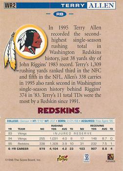 1996 Score Board Washington Redskins #WR2 Terry Allen Back