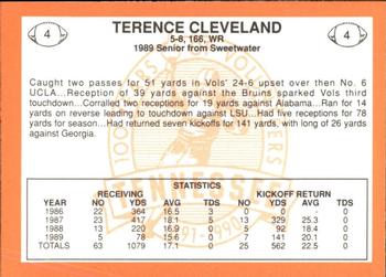 1990 Tennessee Volunteers Centennial #4 Terence Cleveland Back