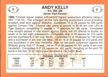 1990 Tennessee Volunteers Centennial #8 Andy Kelly Back